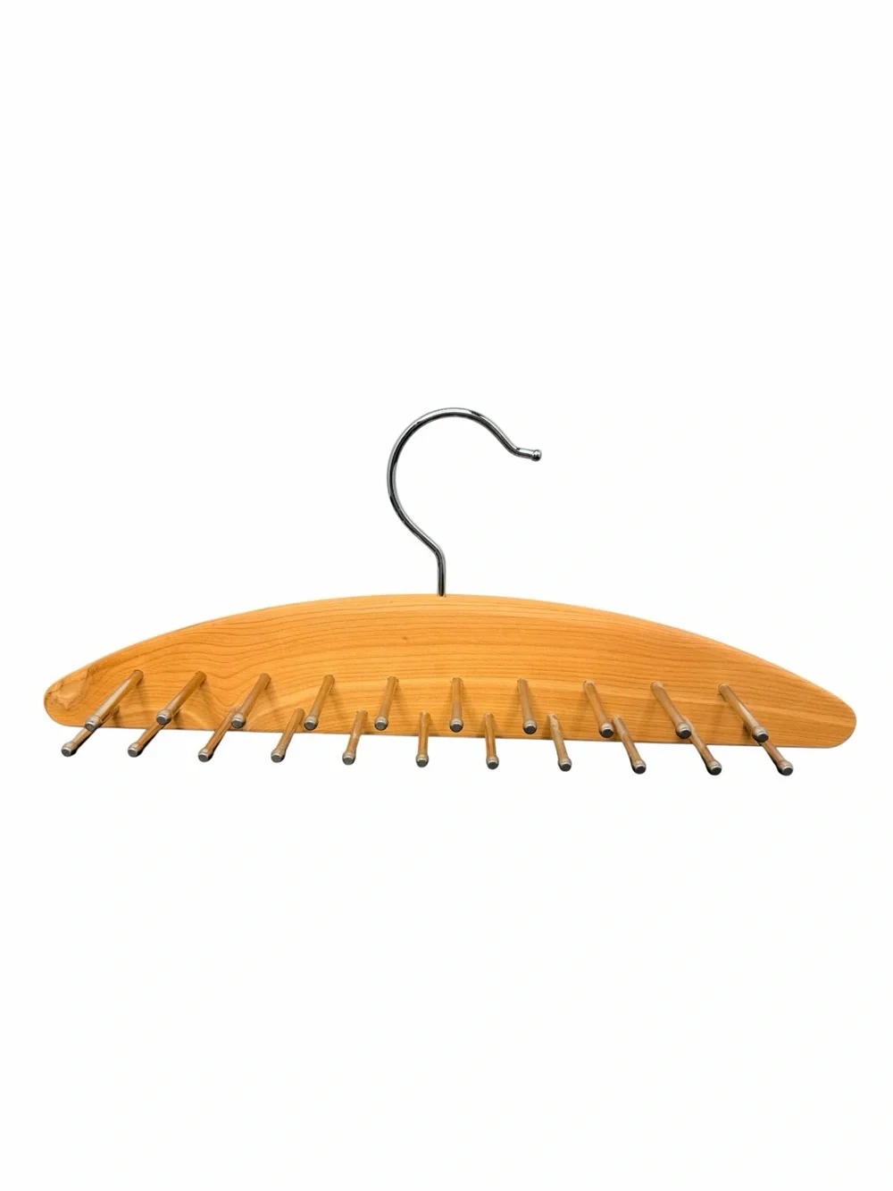 Woodlore Wooden Tie, Belt and Scarf Hangers - Honey stain with Brass Pegs